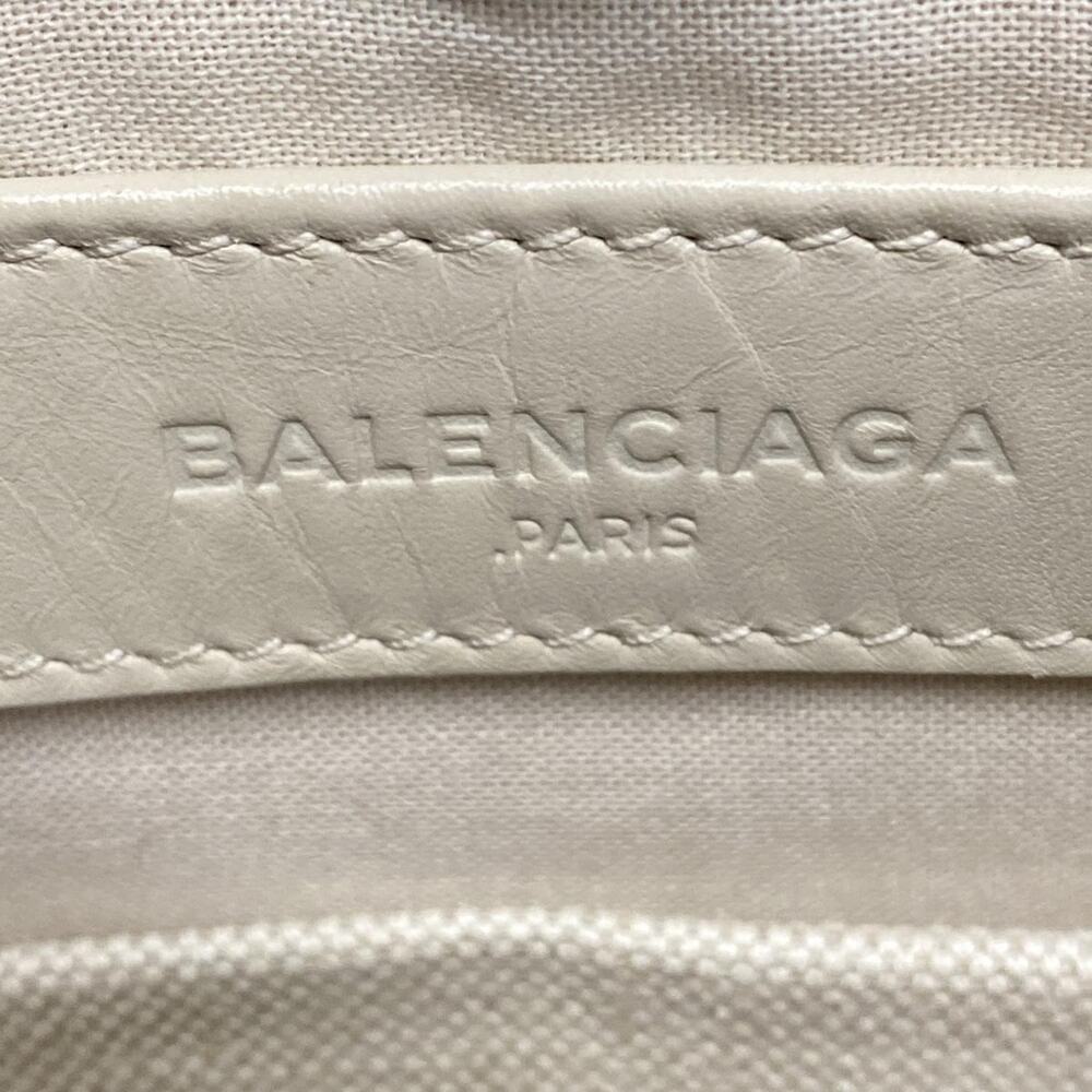 Balenciaga Navy Pochette Shoulder Bag 339937 Yellow Cream Canvas Leather - Picture 8 of 15